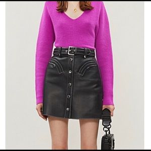 NWT MAJE Janaille Belted Leather Mini Skirt